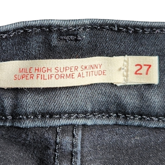 Levi Strauss & CO mile high super skinny black denim  Jean pants 27x32 - Picture 4 of 10